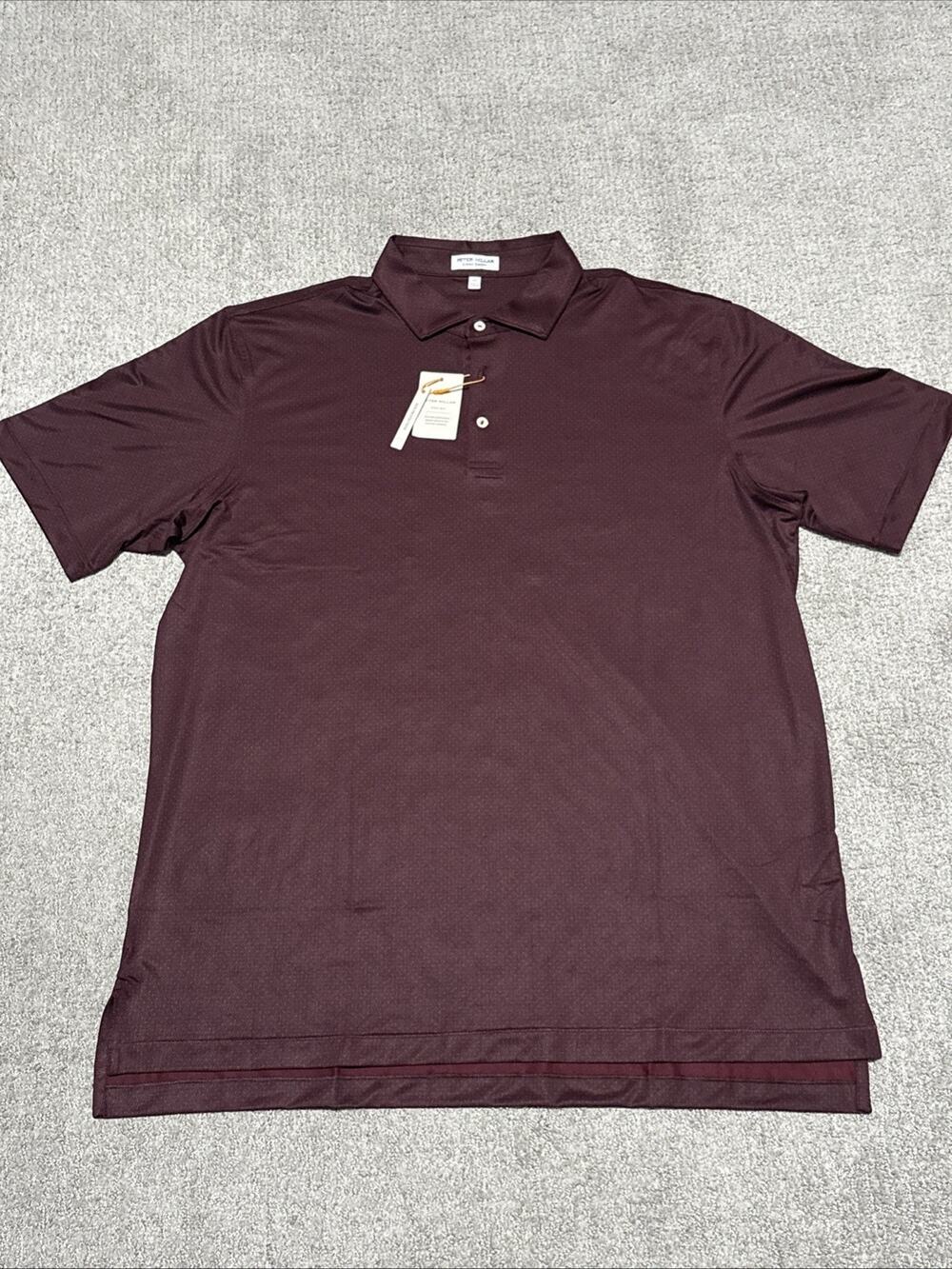 Peter Millar Men’s Summer Comfort golf polo Burgundy Sun Protection XXL NWT